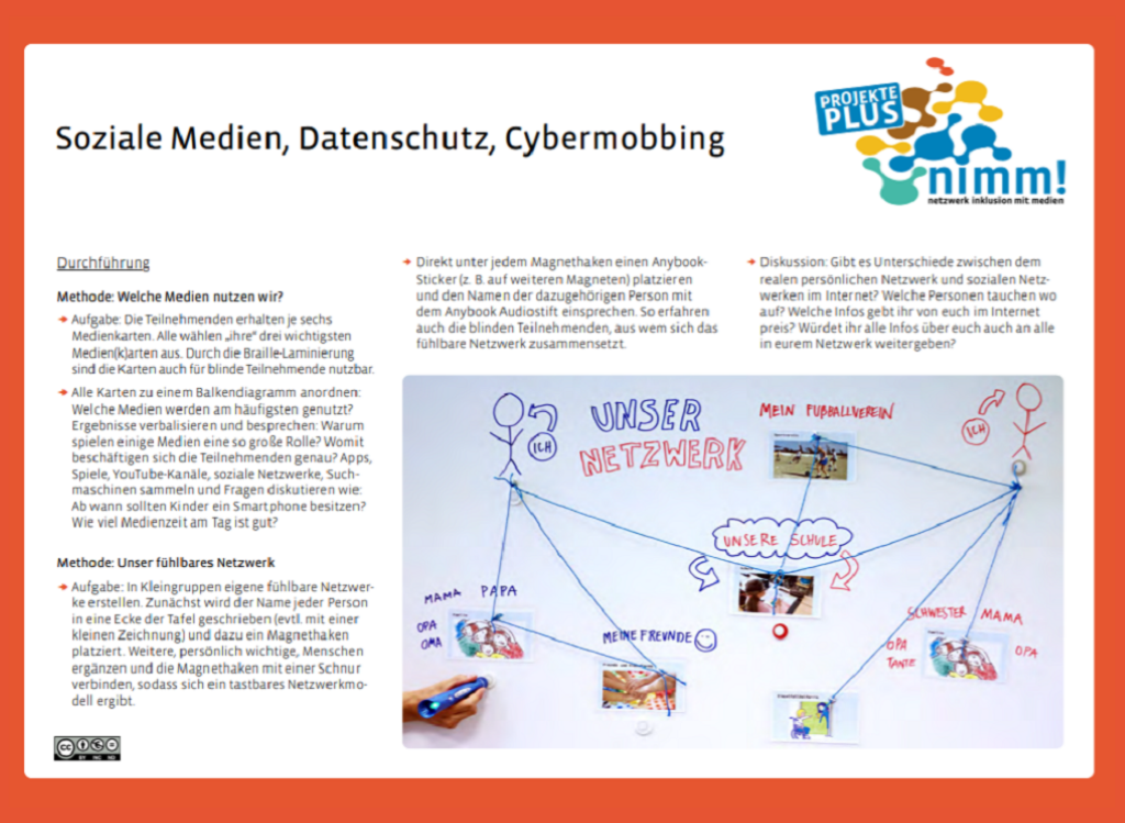 Screenshot Projekte Plus Karte Soziale Medien, Datenschutz, Cybermobbing